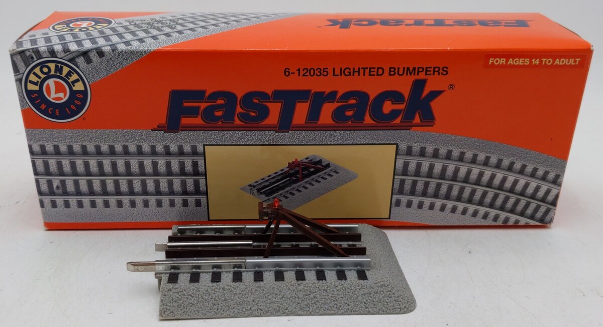 Lionel 6-12035 O Gauge FasTrack Lighted Bumper EX/Box