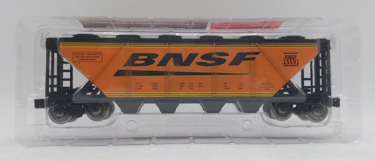 Menards 279-3582 O Gauge BNSF 4-Bay Covered Hopper #15591 NIB