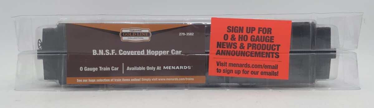 Menards 279-3582 O Gauge BNSF 4-Bay Covered Hopper #15591 NIB