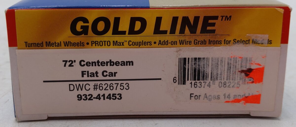 Walthers 932-41453 HO 72' Centerbeam Flat Car DWC # 626753 VG/Box