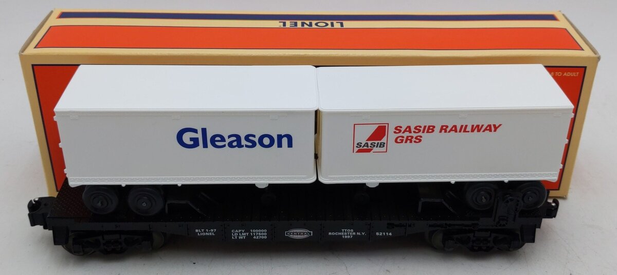 Lionel 6-52114 O Gauge NYC TTOS Flatcar with Gleason & SASIB Trailer EX/Box