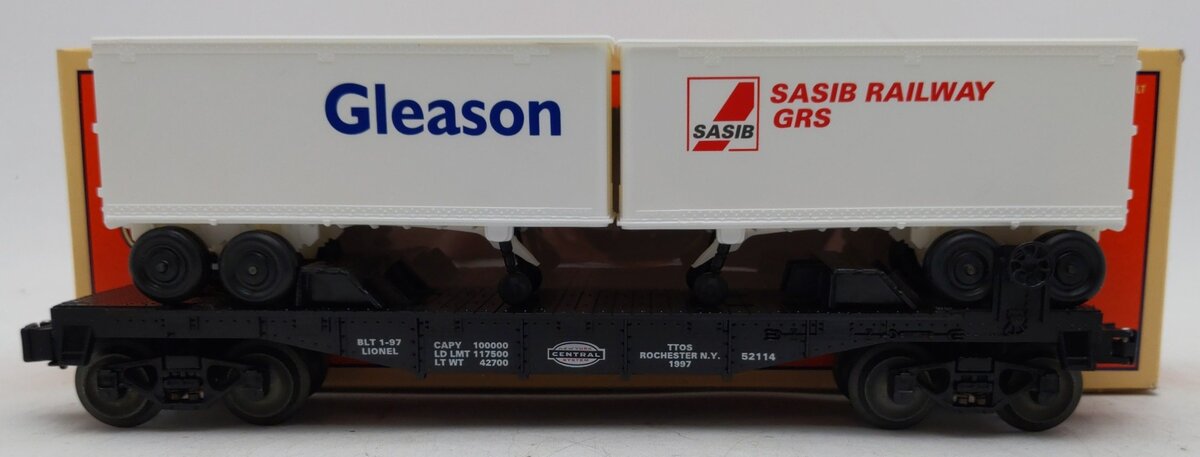 Lionel 6-52114 O Gauge NYC TTOS Flatcar with Gleason & SASIB Trailer EX/Box