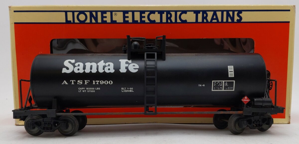 Lionel 6-17900 O Gauge Santa Fe Unibody Single Dome Tank Car #17900 VG/Box