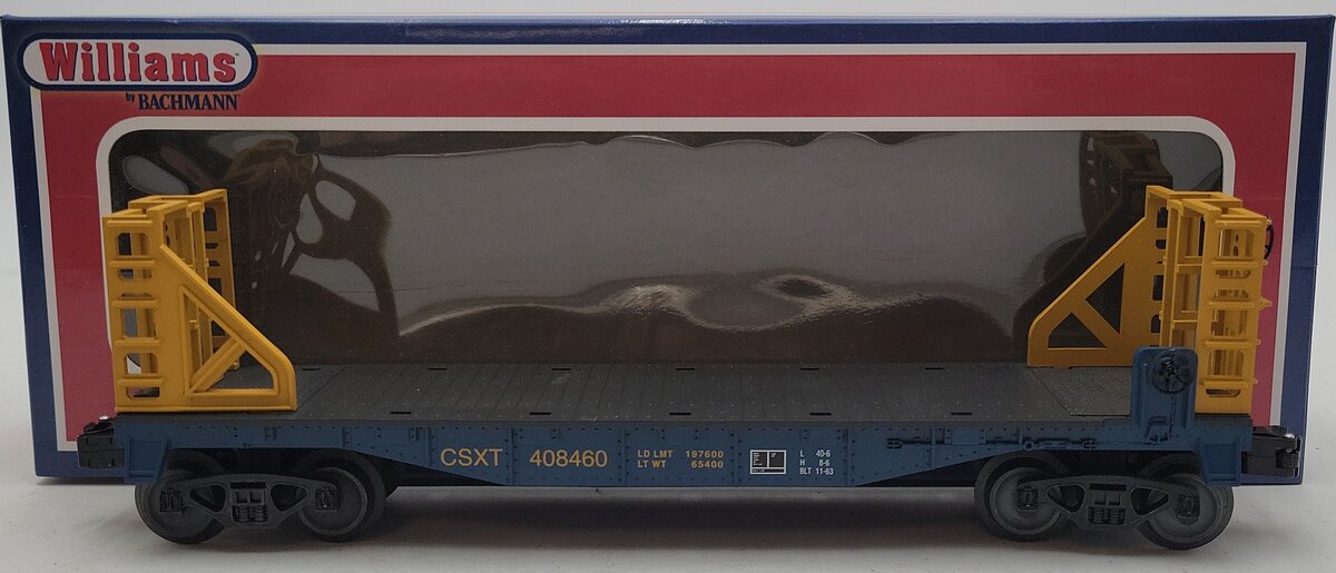 Williams 47509 O Gauge CSX 40' Bulkhead 3-Rail Flatcar LN/Box