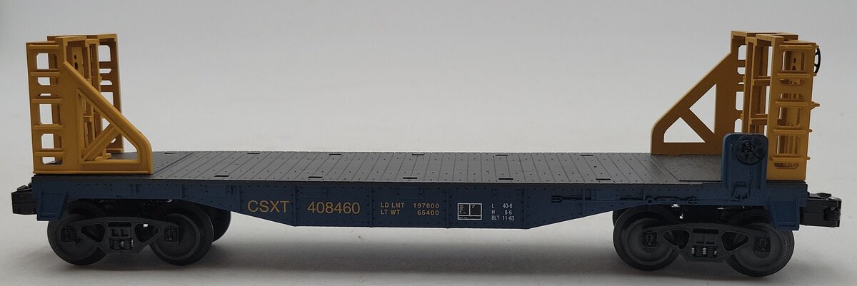 Williams 47509 O Gauge CSX 40' Bulkhead 3-Rail Flatcar LN/Box