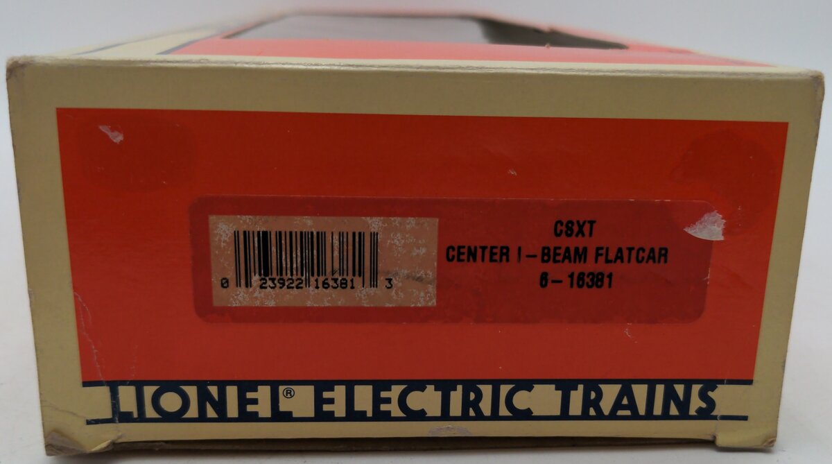 Lionel 6-16381 O Gauge CSXT Center I-Beam Flatcar w/ Wood Load EX/Box