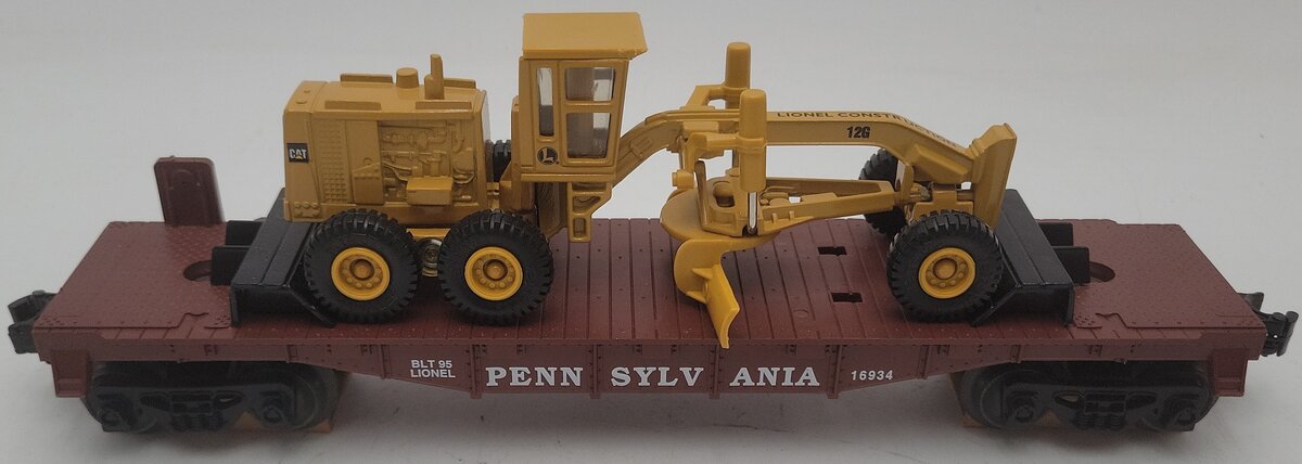 Lionel 6-16934 O Gauge Pennsylvania Flatcar w/Ertl Road Grader EX/Box