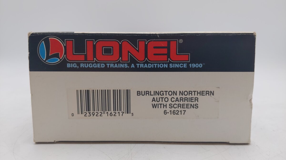 Lionel 6-16217 O Gauge Burlington Northern Auto Carrier with Screens EX/Box