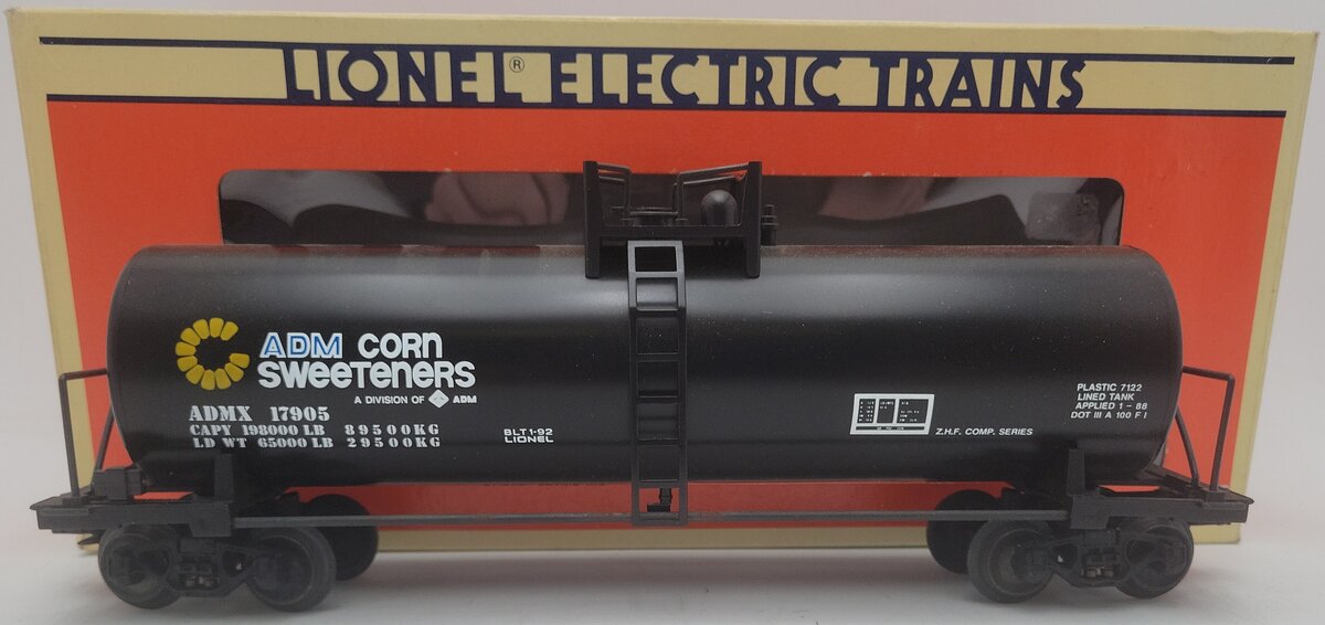 Lionel 6-17905 O Gauge Archer Daniels Midland Unibody Tank Car EX/Box