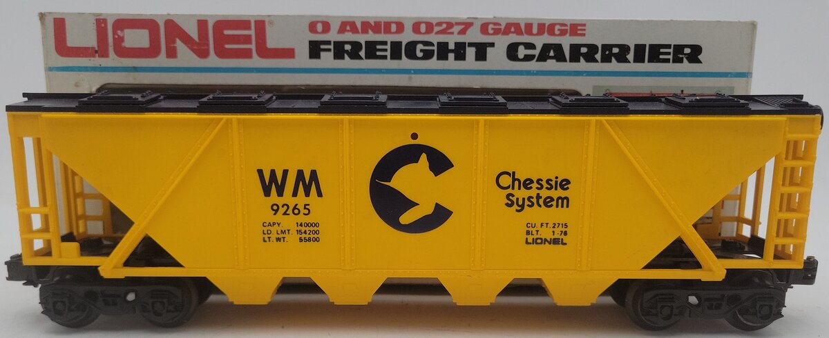 Lionel 6-9265 O Gauge Chessie Covered Hopper #9265 EX/Box