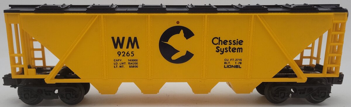 Lionel 6-9265 O Gauge Chessie Covered Hopper #9265 EX/Box