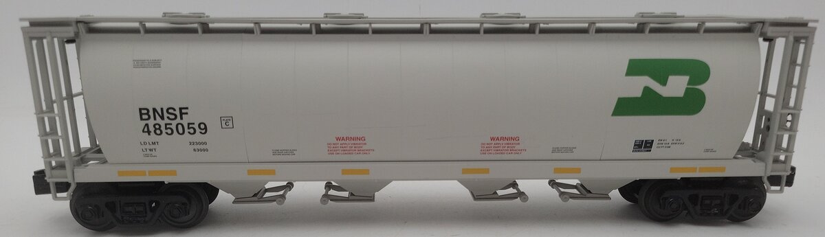 MTH 30-75523 O Gauge BNSF 4-Bay Cylindrical Hopper Car #485059 EX/Box