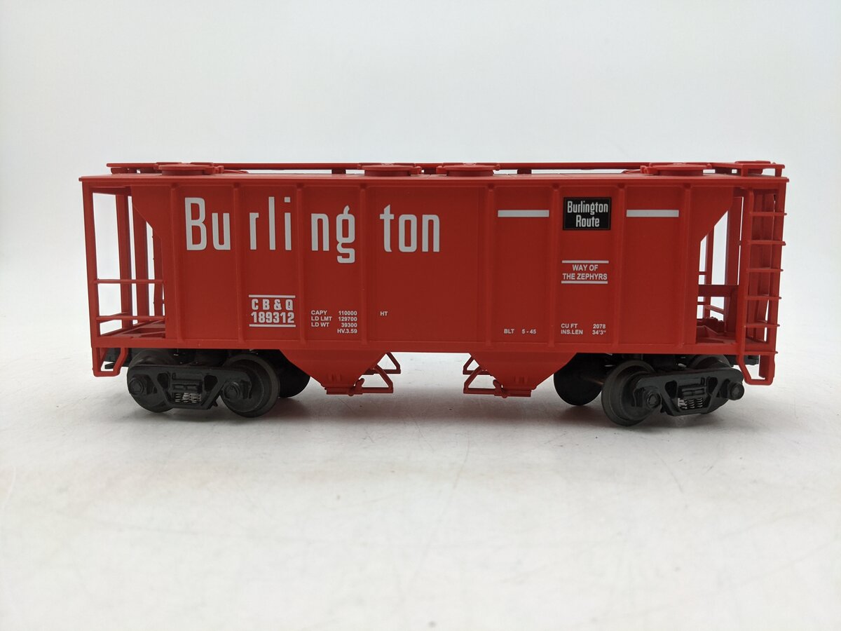 MTH 20-97105 O Gauge Burlington PS-2 Covered Hopper Car #189312 EX