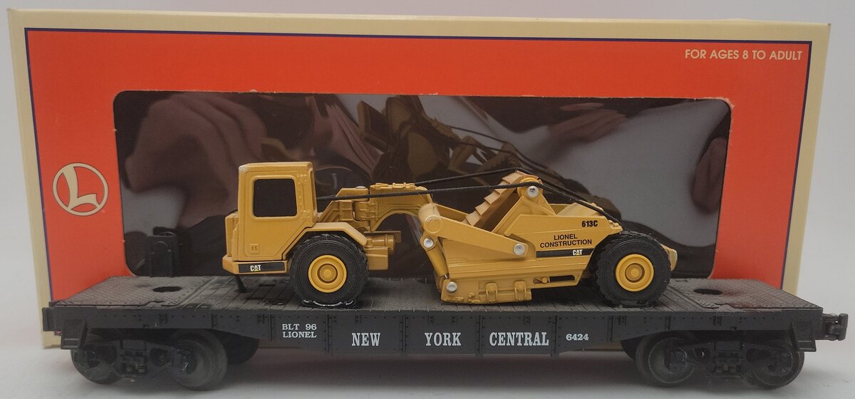 Lionel 6-16954 O Gauge New York Central Flatcar with ERTL Scraper #6424 EX/Box