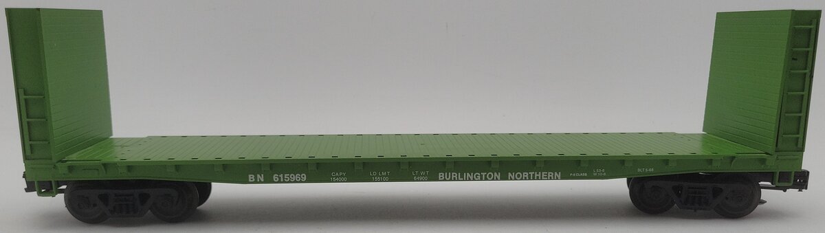 Weaver U2704 O Gauge Burlington Northern Flat Car #615944 - 3-Rail EX/Box