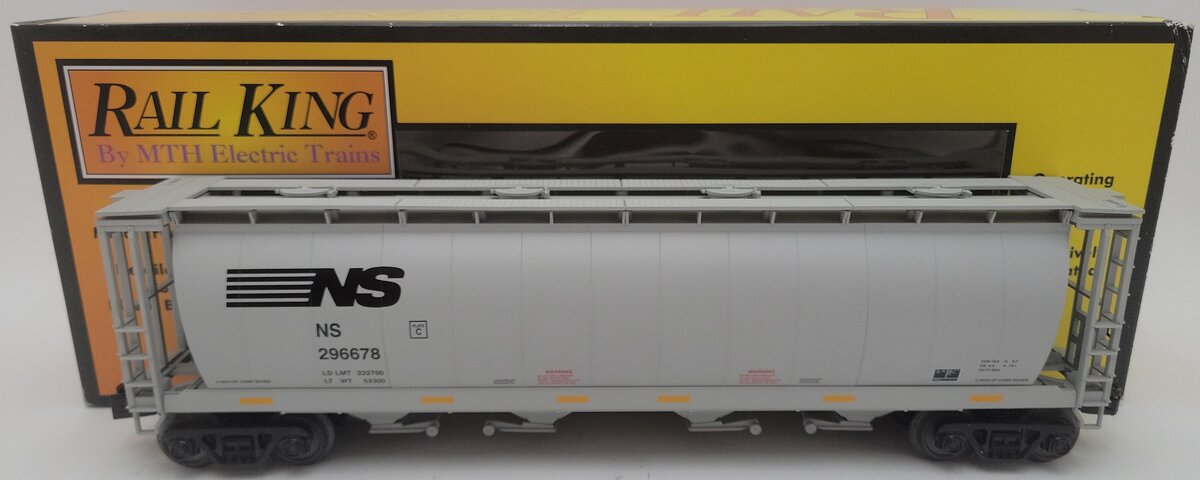 MTH 30-75524 O Norfolk Southern RailKing 4-Bay Cylindrical Hopper Car #296678 EX/Box