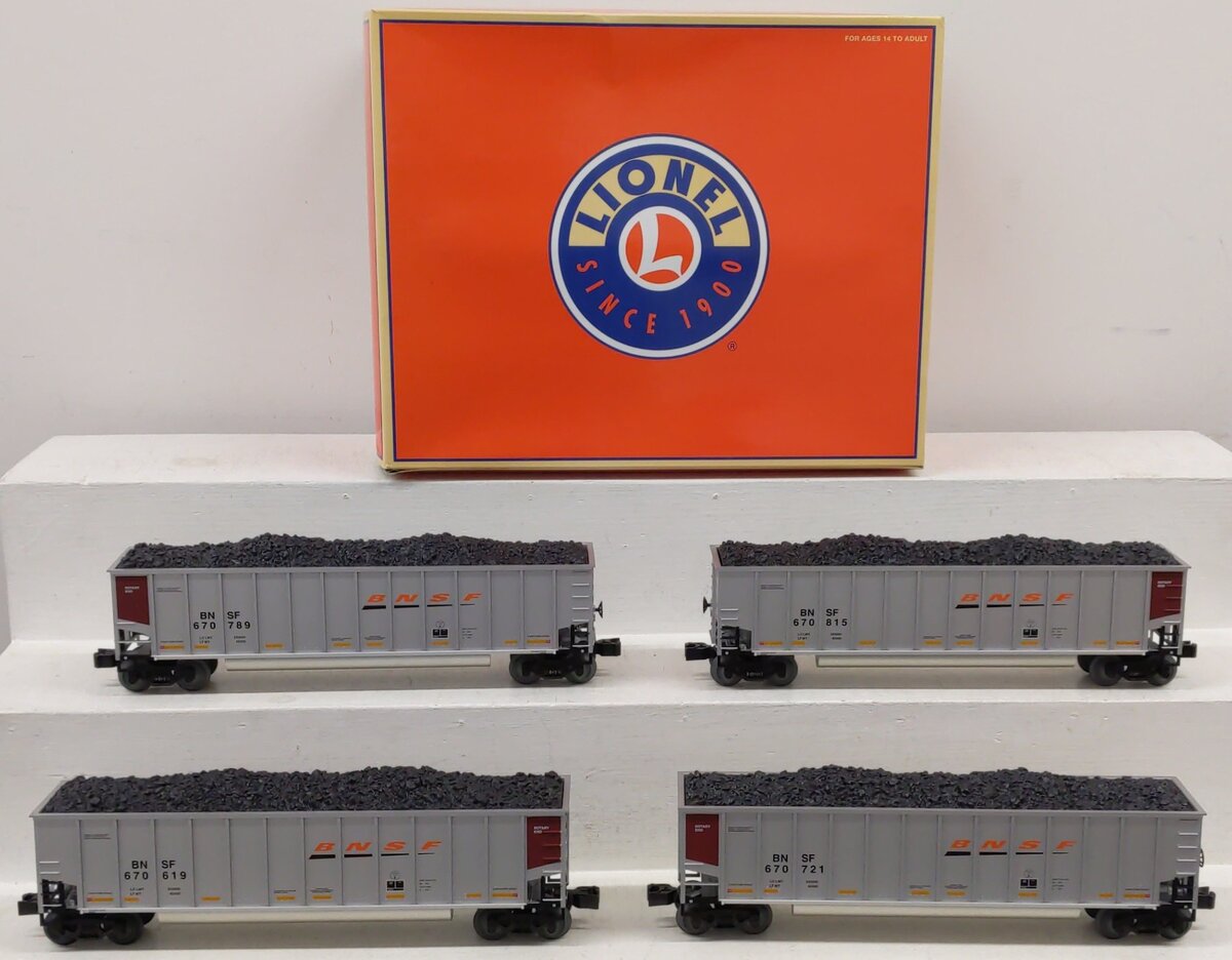 Lionel 2243010 O BNSF Standard Rotary Gondola (Set of 4) EX/Box