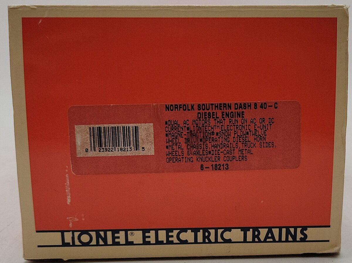 Lionel 6-18213 O Gauge Norfolk Southern Dash 8 40-C Diesel Locomotive #8688 LN/Box