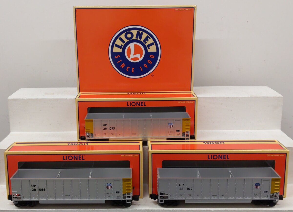 Lionel 6-17488 O Gauge Union Pacific Bathtub Gondola (Pack of 3) EX/Box