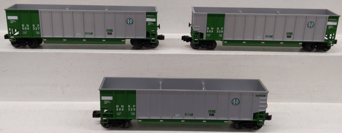 Lionel 6-17433 O Gauge BNSF Bathtub 3-Car Gondola Set #668327/#668328/#668329 EX/Box