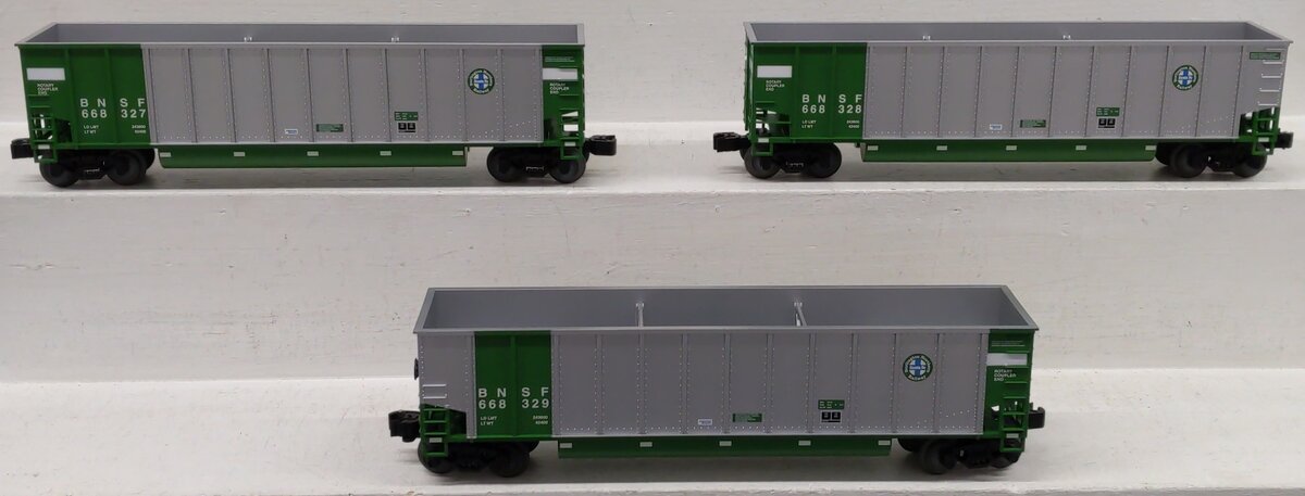 Lionel 6-17433 O Gauge BNSF Bathtub 3-Car Gondola Set #668327/#668328/#668329 EX/Box