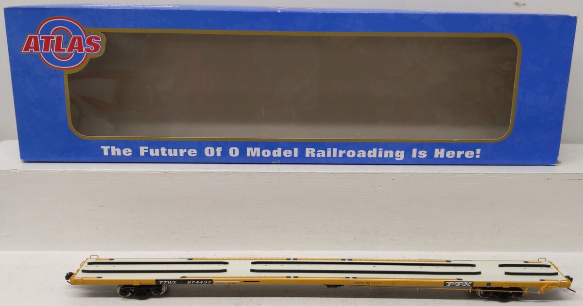 Atlas 7986-2 "O" TTX 89'4" Flat Car #974437 (2-Rail) EX/Box