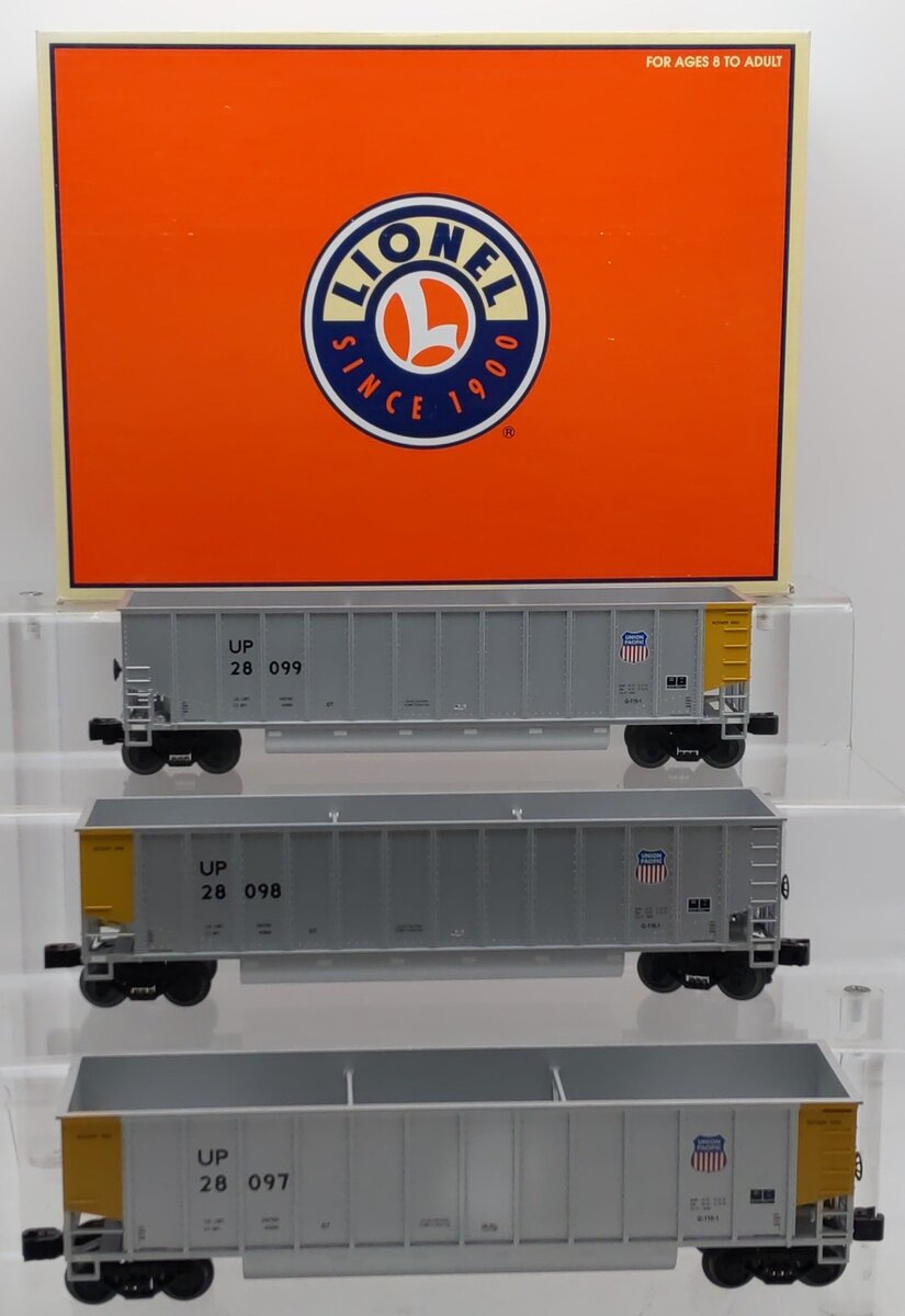 Lionel 6-17447 O Gauge Union Pacific Bathtub Gondolas (Set of 3) EX/Box