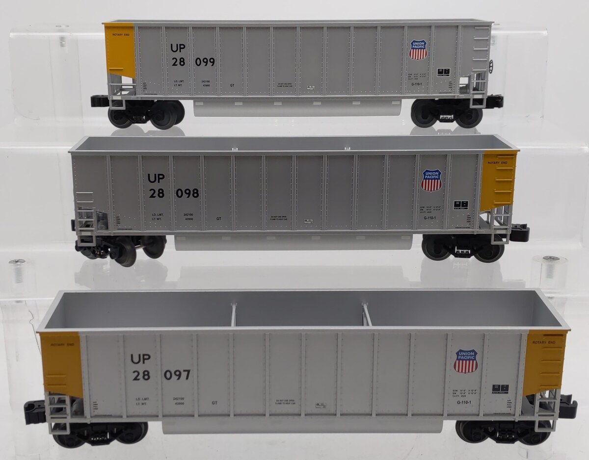 Lionel 6-17447 O Gauge Union Pacific Bathtub Gondolas (Set of 3) EX/Box