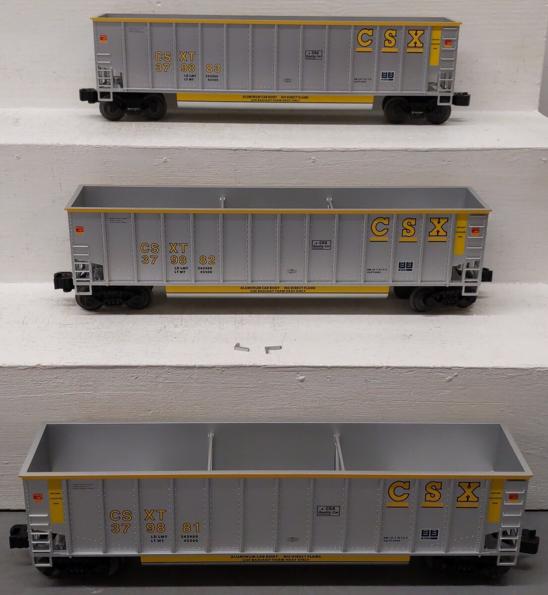 Lionel 6-17421 O Gauge CSX Rotary Bathtub Gondolas (Set of 3) EX/Box