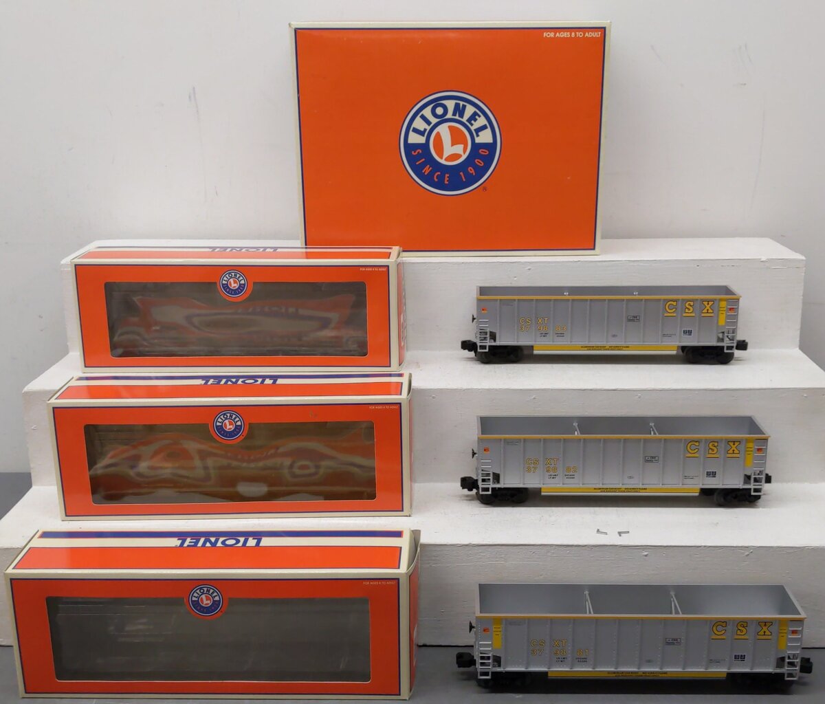 Lionel 6-17421 O Gauge CSX Rotary Bathtub Gondolas (Set of 3) EX/Box