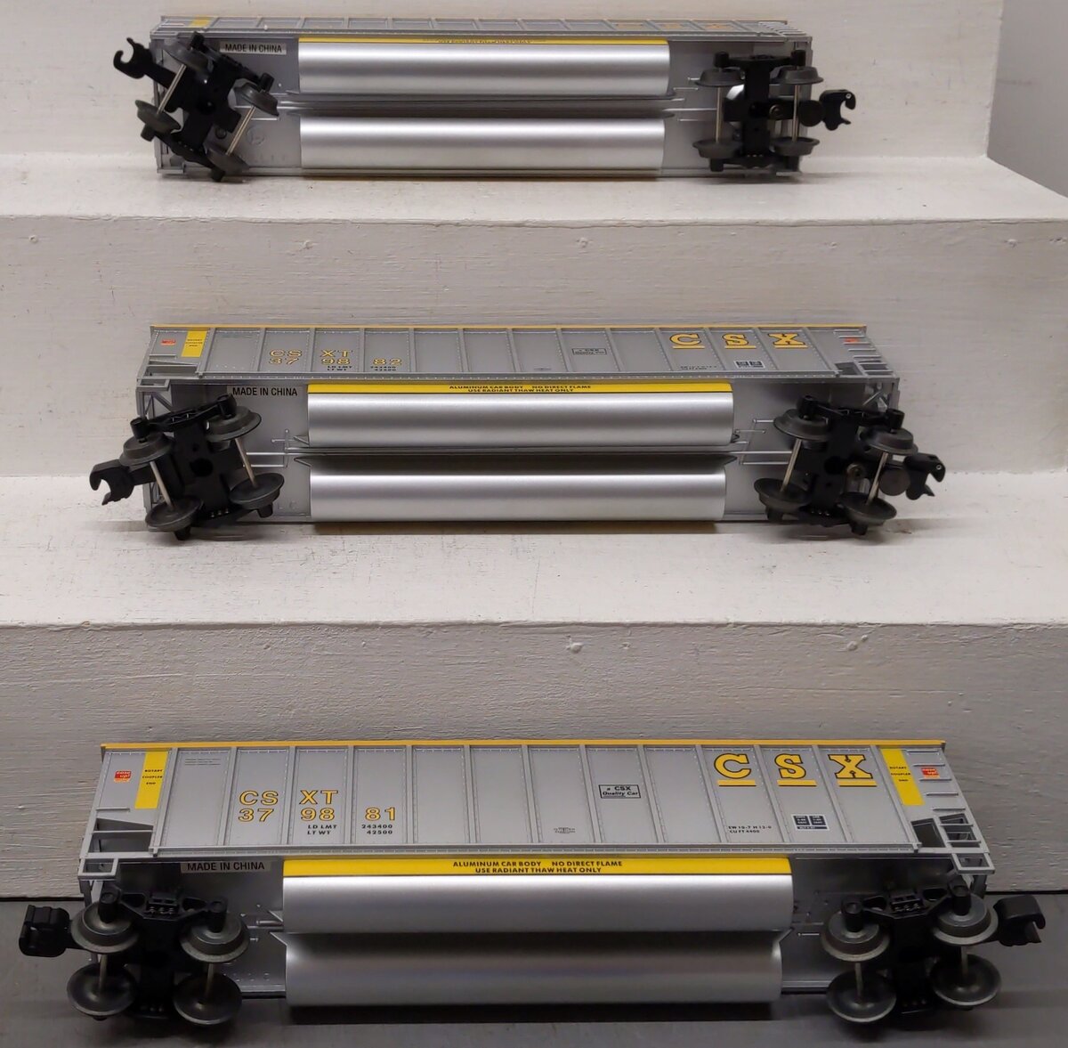 Lionel 6-17421 O Gauge CSX Rotary Bathtub Gondolas (Set of 3) EX/Box