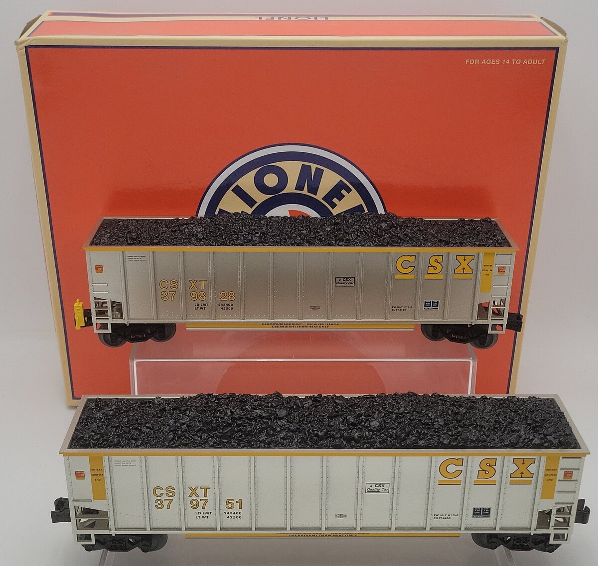 Lionel 2243060 O CSX Standard Rotary Gondola (Set of 2) LN/Box