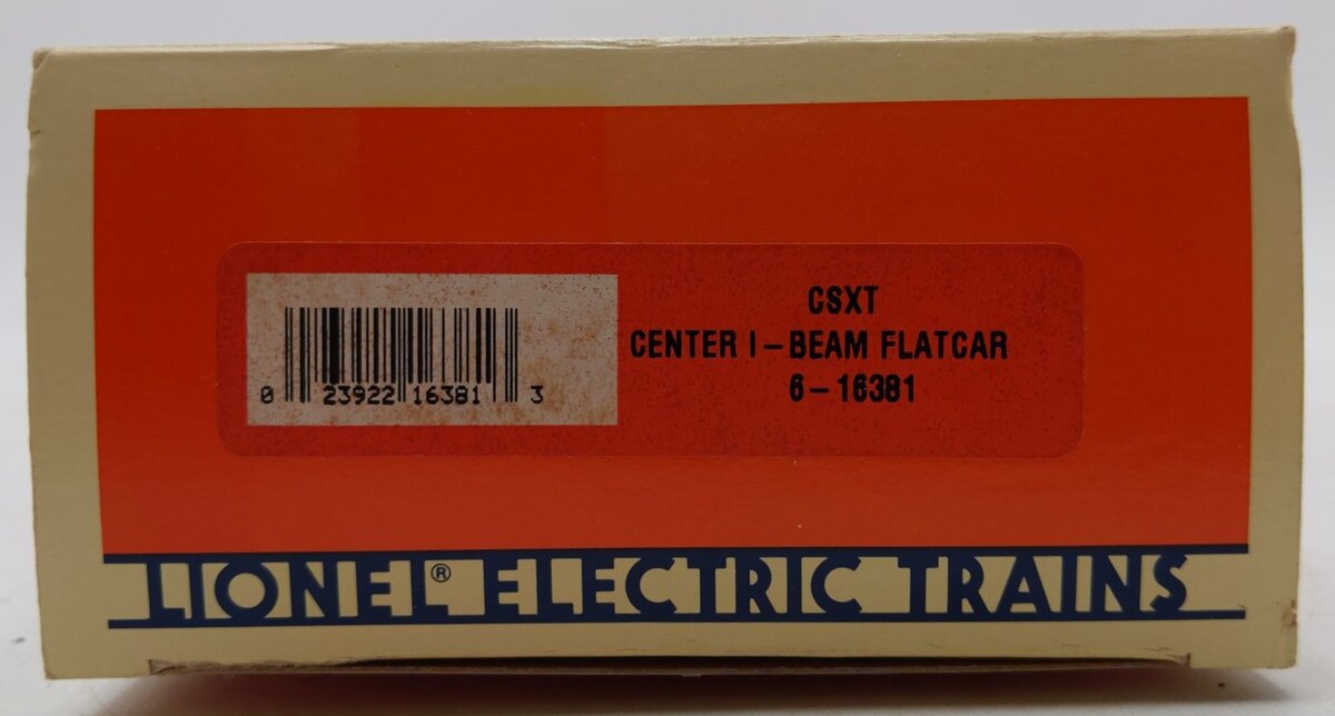 Lionel 6-16381 O Gauge CSXT Center I-Beam Flatcar w/ Wood Load NIB
