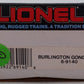 Lionel 6-9140 O Gauge Burlington Gondola EX/Box