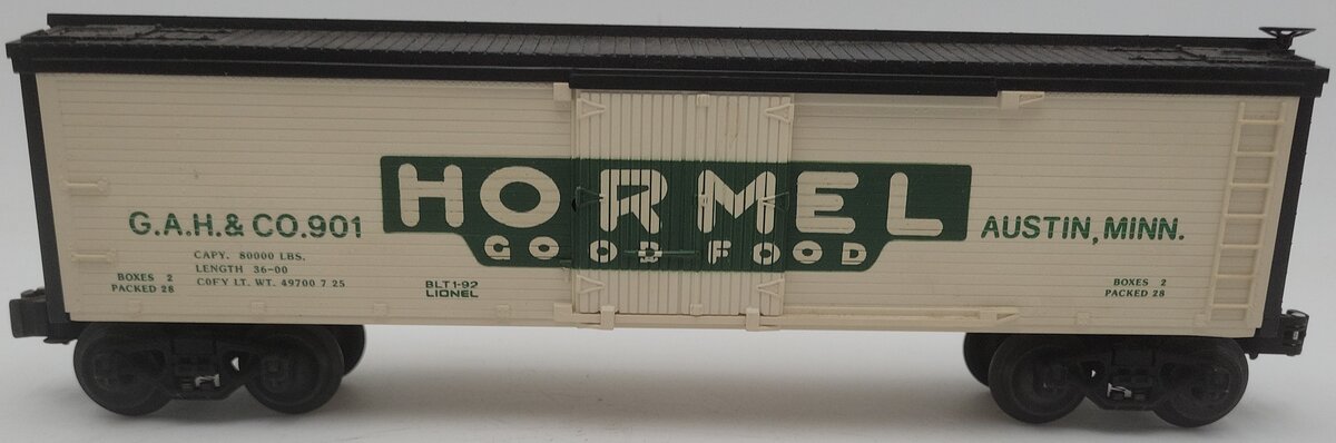 Lionel 6-19532 O Gauge Hormel Billboard Reefer Car #901 EX
