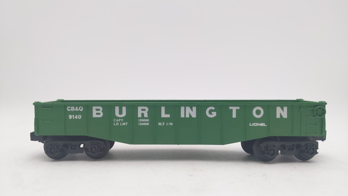 Lionel 6-9140 O Gauge Burlington Gondola VG