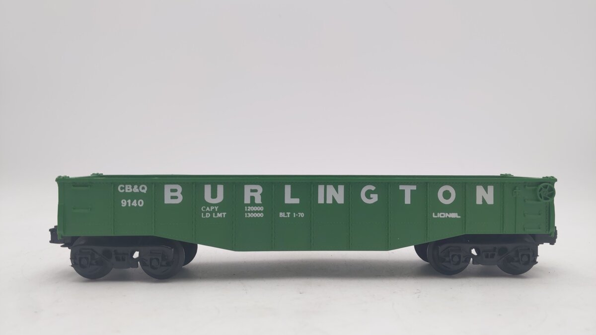 Lionel 6-9140 O Gauge Burlington Gondola VG