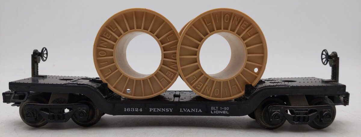 Lionel 6-16324 O Gauge Pennsylvania Depressed Center Flatcar with Cable Reels EX/Box