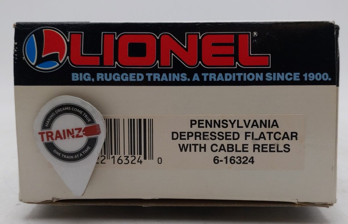 Lionel 6-16324 O Gauge Pennsylvania Depressed Center Flatcar with Cable Reels EX/Box