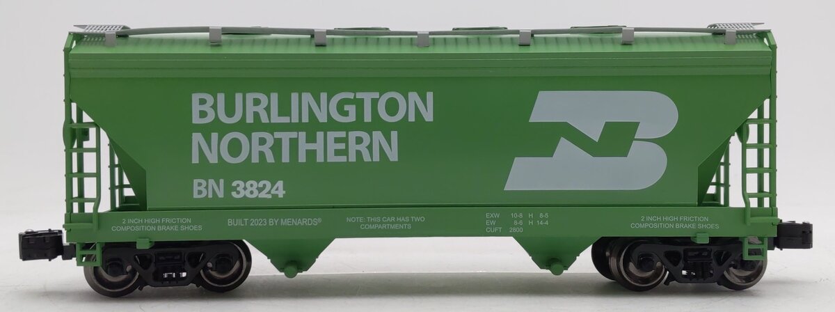 Menards O Gauge Custom Burlington Northern ACF Covered Hopper #3824 EX