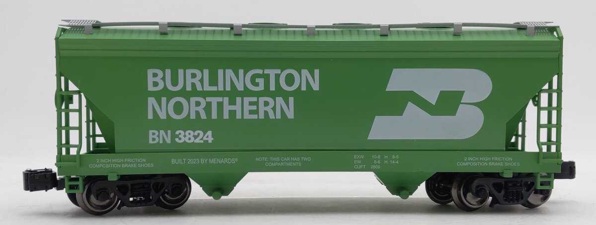 Menards O Gauge Custom Burlington Northern ACF Covered Hopper #3824 EX