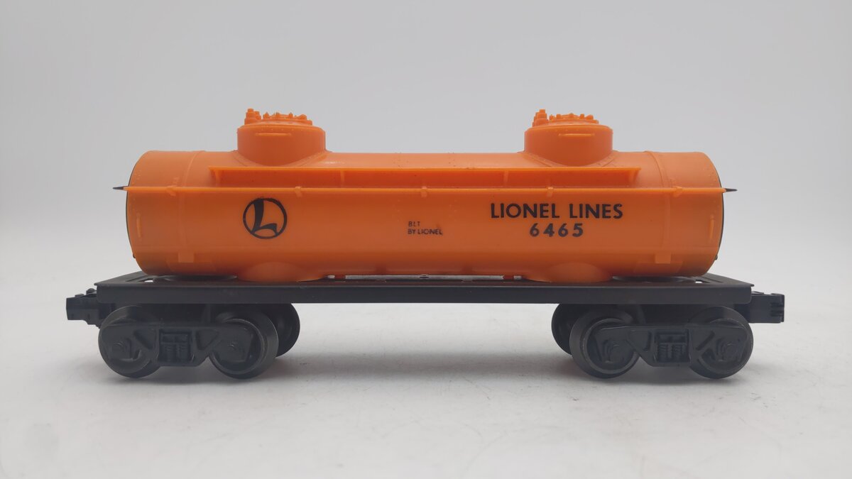 Lionel 6465 Vintage O Orange Lionel Lines Double Dome Tank Car EX