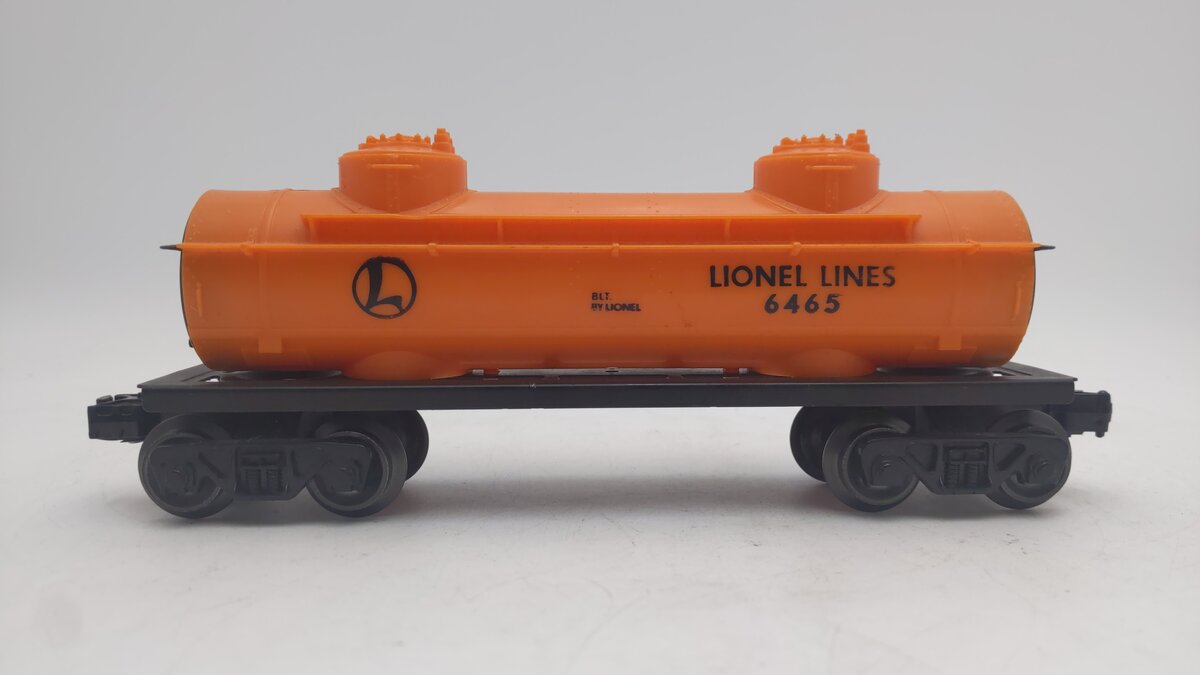 Lionel 6465 Vintage O Orange Lionel Lines Double Dome Tank Car EX