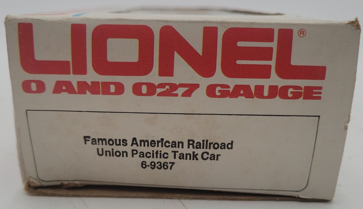 Lionel 6-9367 O Gauge Union Pacific Single Dome Tank Car #9367 EX/Box