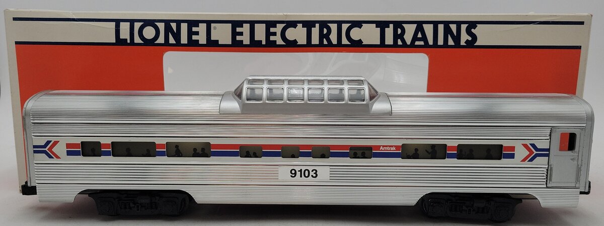 Lionel 6-19103 O Gauge Amtrak Aluminum Vista Dome Passenger Car #9103 VG/Box