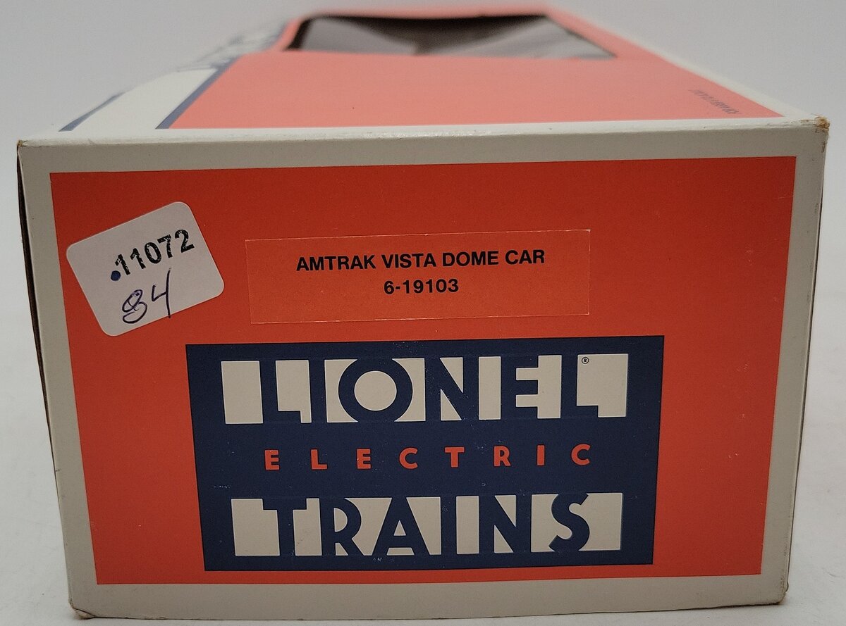Lionel 6-19103 O Gauge Amtrak Aluminum Vista Dome Passenger Car #9103 VG/Box