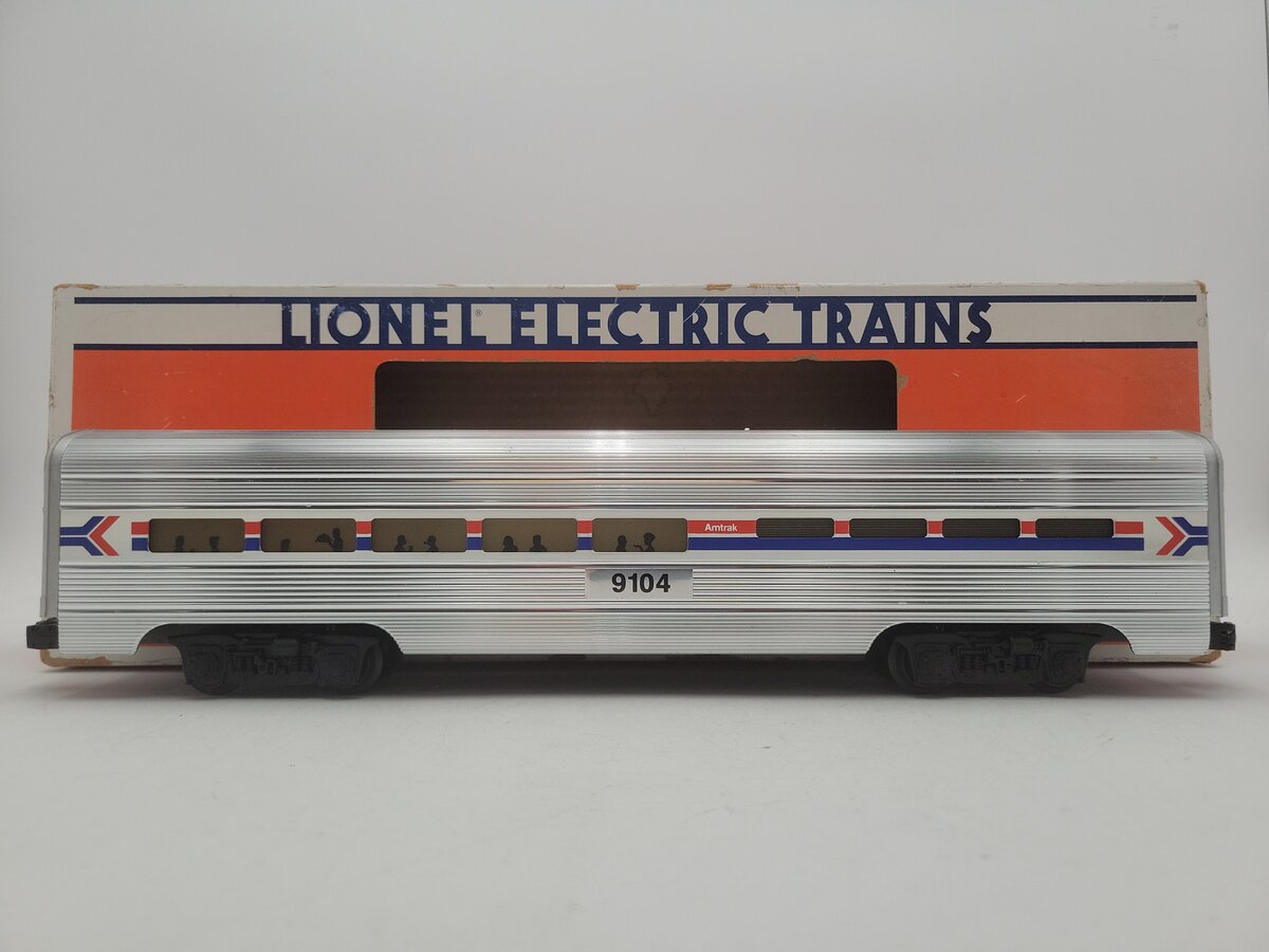 Lionel 6-19104 O Gauge Amtrak Aluminum Dining Passenger Car #9104 VG/Box