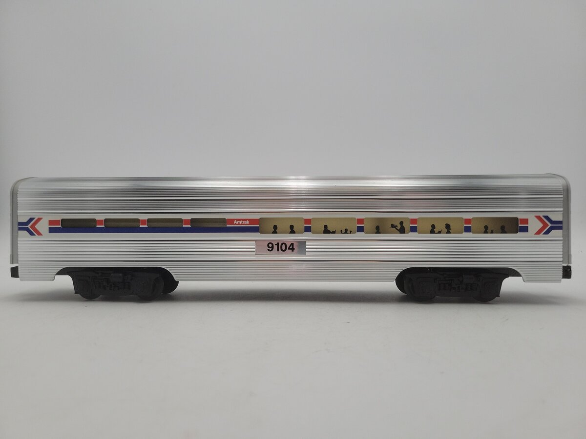 Lionel 6-19104 O Gauge Amtrak Aluminum Dining Passenger Car #9104 VG/Box