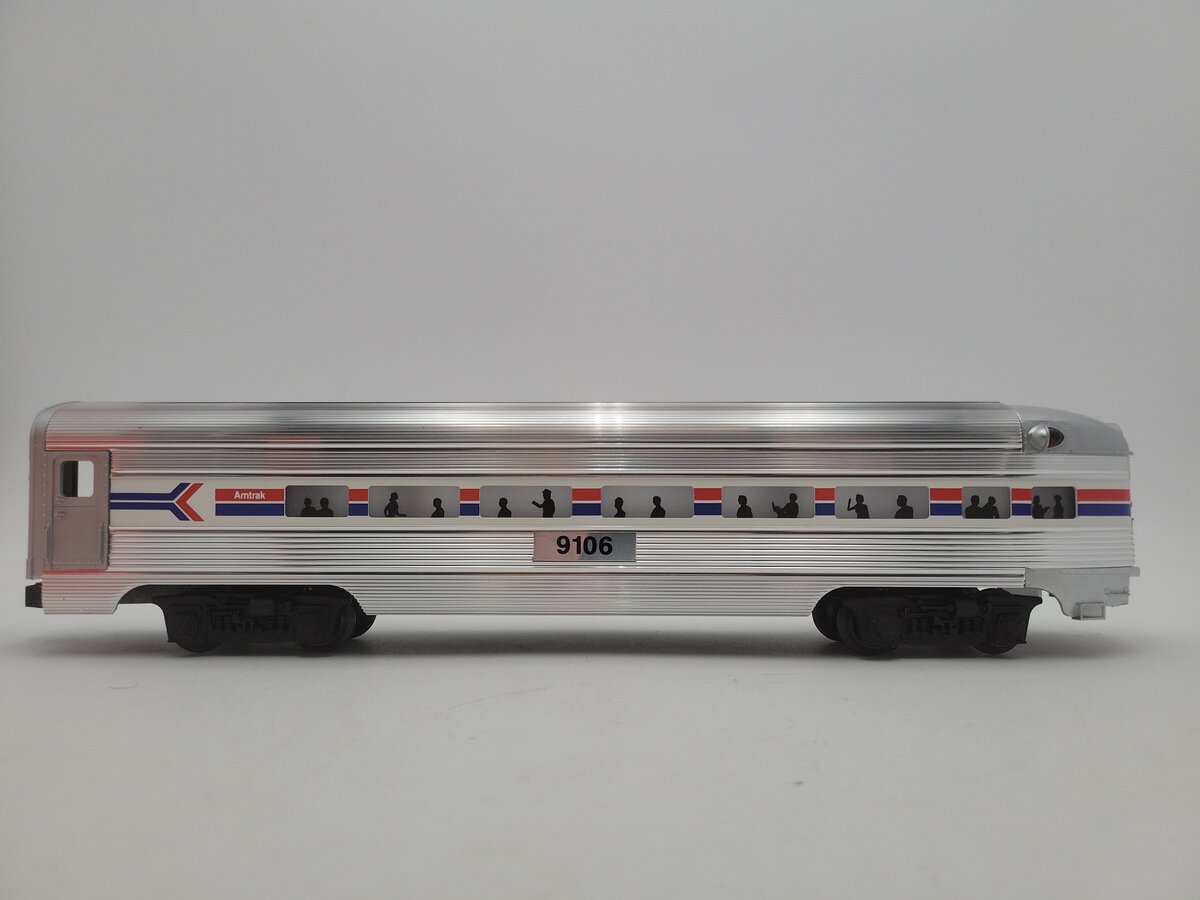Lionel 6-19106 O Gauge Amtrak Aluminum Observation Passenger Car #9106 EX/Box