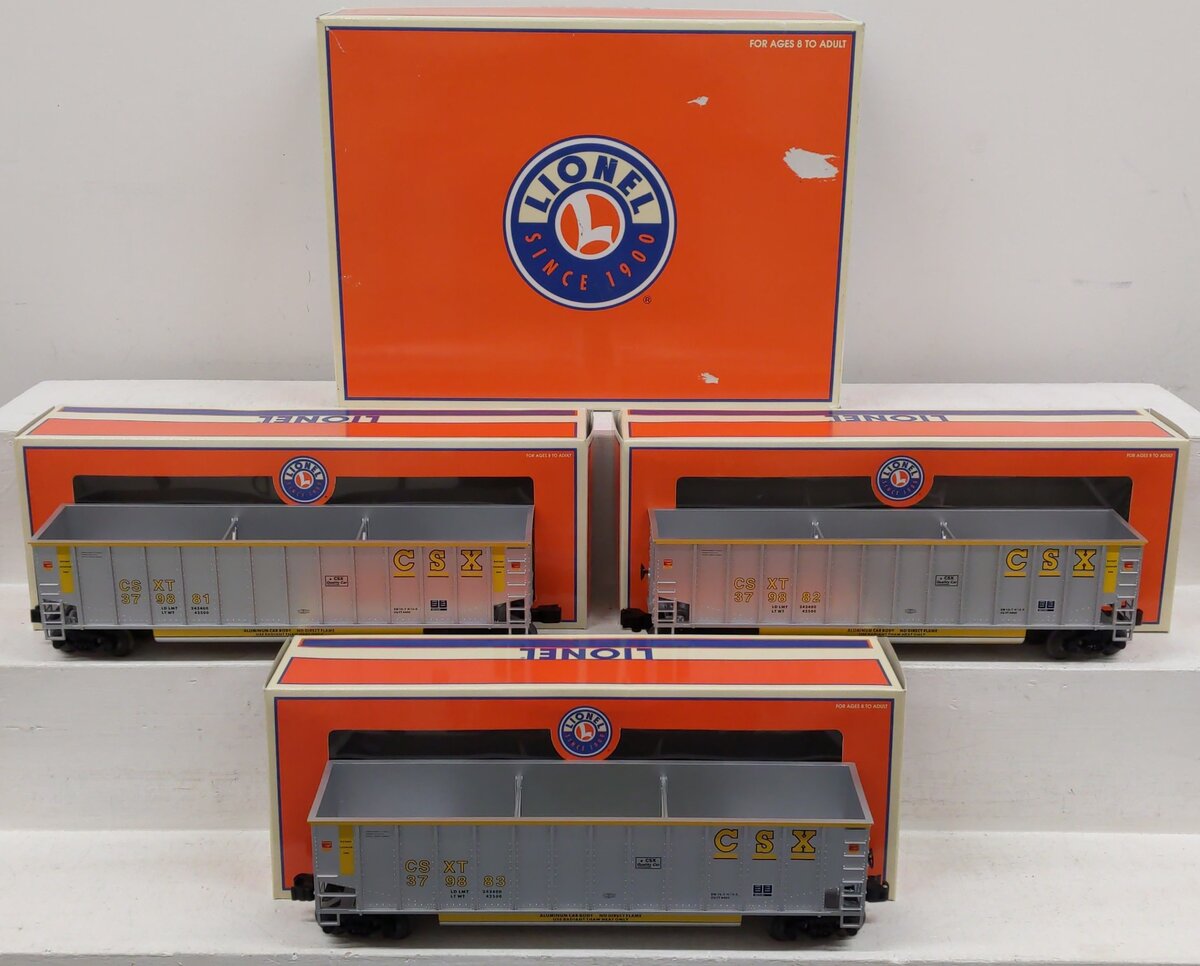 Lionel 6-17421 O Gauge CSX Rotary Bathtub Gondolas (Set of 3) EX/Box